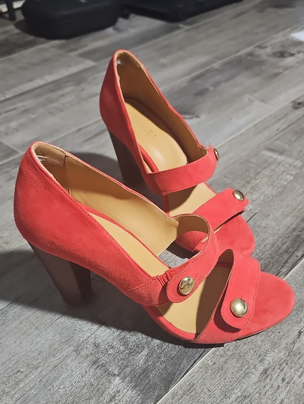 Sezane High Camille Women’s Red Suede Heels Size 37 (US 6.5) BNWOT Never Worn